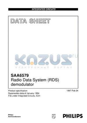 SAA6579T/V1 datasheet - Radio Data System (RDS) demodulator