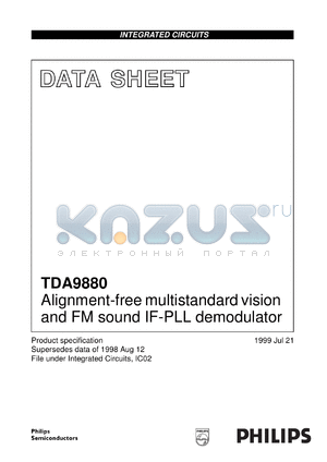 TDA9880T/V1 datasheet - Alignment-free multistandard vision and FM sound IF-PLL demodulator