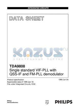 TDA9808/V3 datasheet - Single standard VIF-PLL with QSS-IF and FM-PLL demodulator