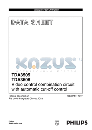 TDA3505U/V1 datasheet - Video control combination circuit with automatic cut-off control