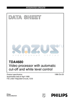 TDA4680WP/V6 datasheet - Video processor with automatic cut-off and white level control