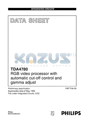 TDA4780/V4 datasheet - RGB video processor with automatic cut-off control and gamma adjust