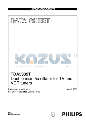 TDA5332T/C5 datasheet - Double mixer/oscillator for TV and VCR tuners