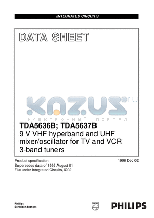 TDA5637BM/C1 datasheet - 9 V VHF hyperband and UHF mixer/oscillator for TV and VCR 3-band tuners