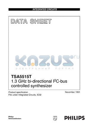 TSA5515T/C1 datasheet - 1.3 GHz bi-directional I2C-bus controlled synthesizer