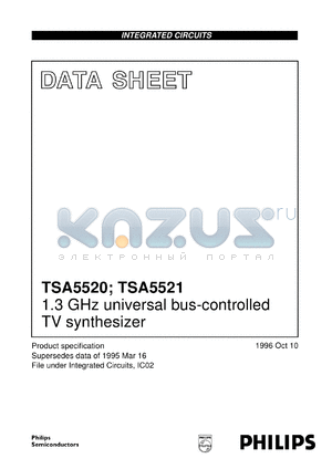 TSA5520T/C3 datasheet - 1.3 GHz universal bus-controlled TV synthesizer; 3-wire