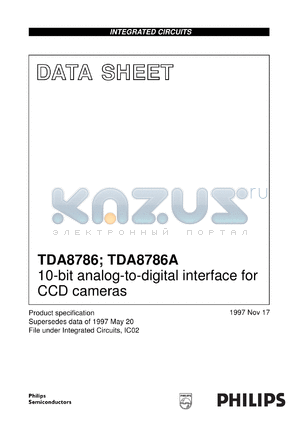 TDA8786AG/C1/R1 datasheet - 10-bit analog-to-digital interface for CCD cameras