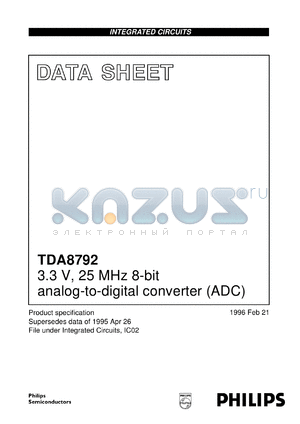 TDA8792M/C1 datasheet - 3.3 V, 25 MHz 8-bit analog-to-digital converter (ADC)