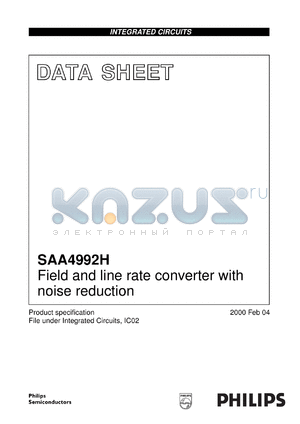 SAA4992H/V1 datasheet - Field and line rate converter with noise reduction