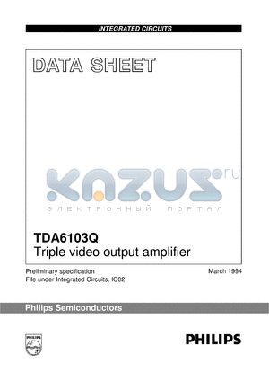 TDA6103Q/N1 datasheet - Triple video output amplifier