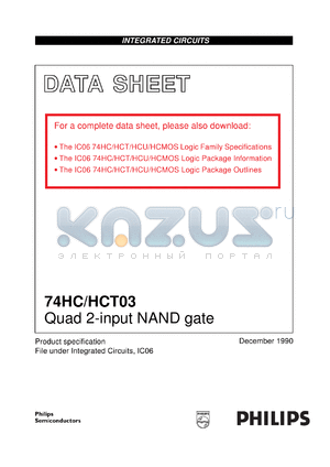 74HC03DB datasheet - Quad 2-input NAND gate