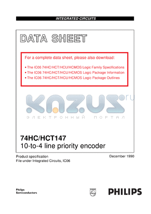 74HCT147U datasheet - 10-to-4 line priority encoder