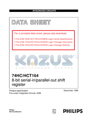 74HC164NB datasheet - 8-bit serial-in/parallel-out shift register