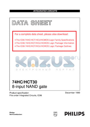 74HC30U datasheet - 8-input NAND gate