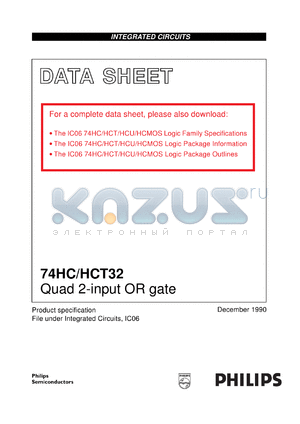 74HCT32NB datasheet - Quad 2-input OR gate