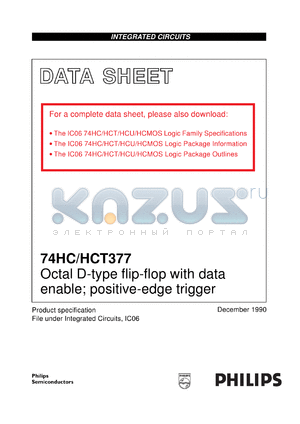 74HCT377U datasheet - Octal D-type flip-flop with data enable; positive-edge trigger