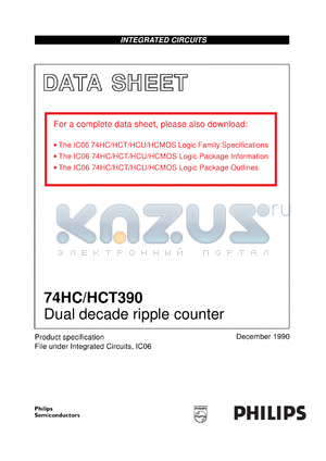 74HC390U datasheet - Dual decade ripple counter