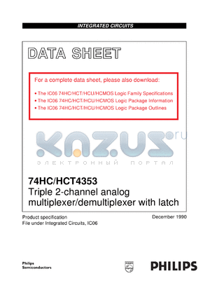 74HC4353U datasheet - Triple 2-channel analog multiplexer/demultiplexer with latch