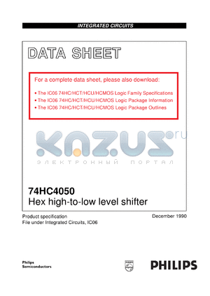 74HC4050U datasheet - Hex high-to-low level shifter