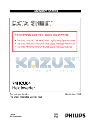 74HCU04NB datasheet - Hex inverter