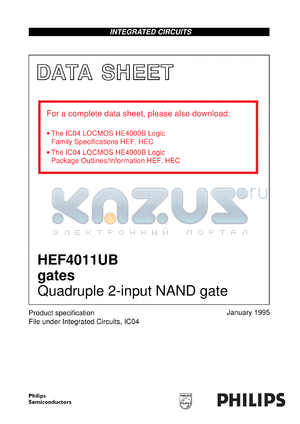 HEF4011UBDB datasheet - Quadruple 2-input NAND gate