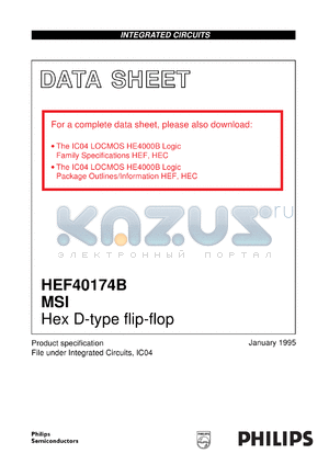 HEF40174BU datasheet - Hex D-type flip-flop