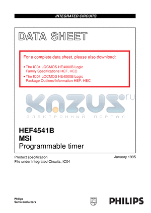 HEC4541BDB datasheet - Programmable timer