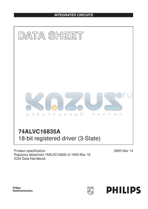 74ALVC16835DGG datasheet - 18-bit registered driver (3-State)