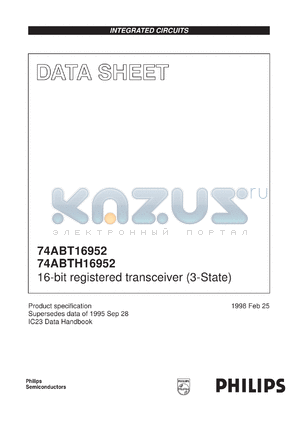 74ABTH16952DGG datasheet - 16-bit registered transceiver (3-State)