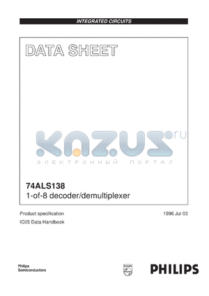 N74ALS138D datasheet - 1-of-8 decoder/demultiplexer