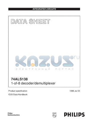 N74ALS138N datasheet - 1-of-8 decoder/demultiplexer