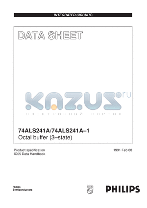 N74ALS241A-1D datasheet - Octal buffer (3state)