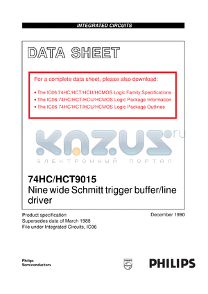 74HC9015U datasheet - Nine wide Schmitt trigger buffer/line driver