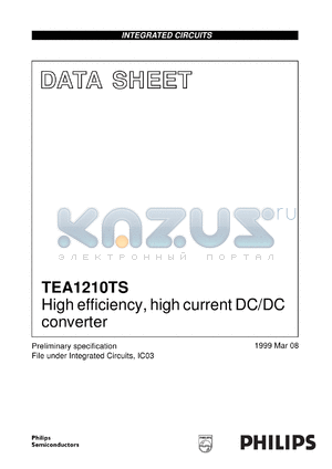 TEA1210TS/N1 datasheet - High efficiency, high current DC/DC converter
