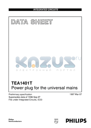 TEA1401T/N1 datasheet - Power plug for the universal mains
