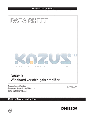 NE5219D datasheet - Wideband variable gain amplifier