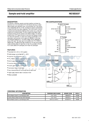 NE5537FE datasheet - Sample-and-hold amplifier