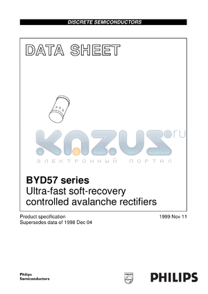 BYD57U datasheet - Ultra-fast soft-recovery controlled avalanche rectifiers