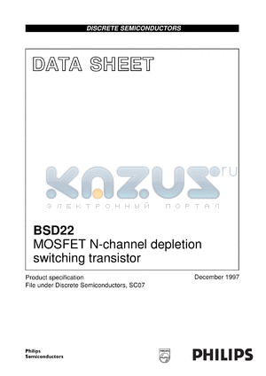 BSD22 datasheet - MOSFET N-channel depletion switching transistor
