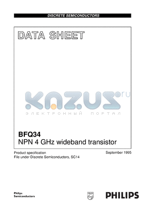 BFQ34/01 datasheet - NPN 4 GHz wideband transistor