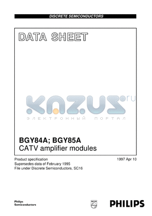 BGY85A/04 datasheet - CATV amplifier modules
