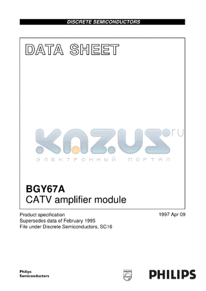 BGY67A/04 datasheet - CATV amplifier module