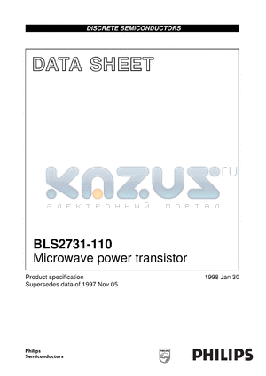 BLS2731-110 datasheet - Microwave power transistor