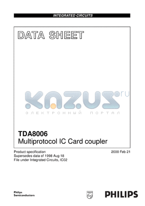 TDA8006H/C110 datasheet - Multiprotocol IC Card coupler