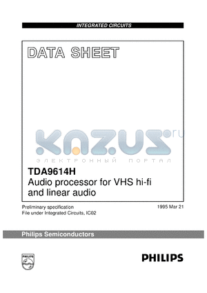 TDA9614H/N1 datasheet - Audio processor for VHS hi-fi and linear audio