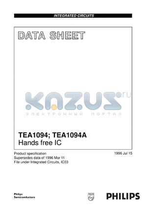 TEA1094/C1 datasheet - Hands free IC