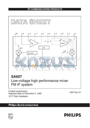 SA607N datasheet - Low-voltage high performance mixer FM IF system