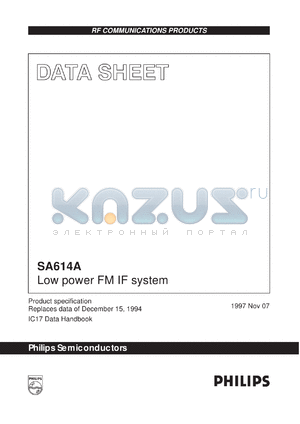 NE614AD datasheet - Low power FM IF system