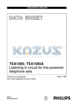 TEA1085A/C1 datasheet - Listening-in circuit for line-powered telephone sets
