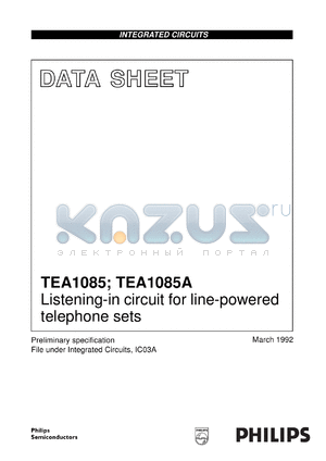 TEA1085T/C1 datasheet - Listening-in circuit for line-powered telephone sets